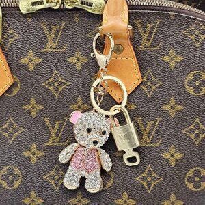 Authentic LV Gold Padlock & Key Set ✨ Luxury Bag Charm w/ Keychain